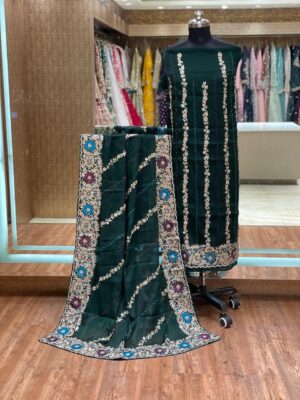 Rich Bottle Green Suit Material