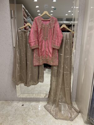 CORAL PINK PALAZZO SUIT