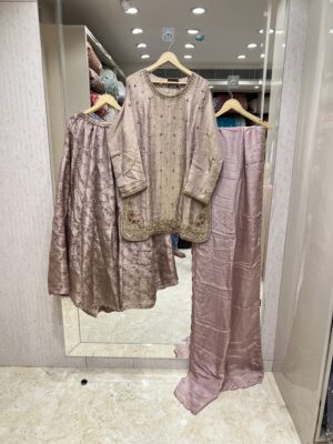 DUSTY ROSE ZARDOZI PALAZZO SUIT