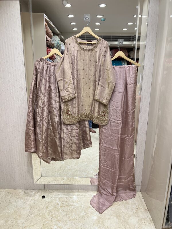 DUSTY ROSE ZARDOZI PALAZZO SUIT