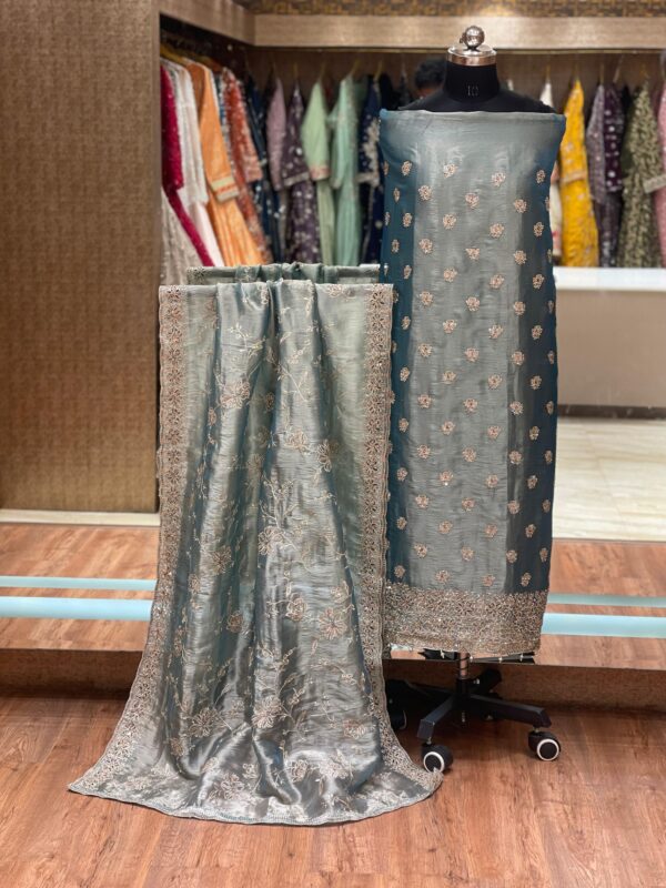 SEAWEED GREEN SUIT MATERIAL