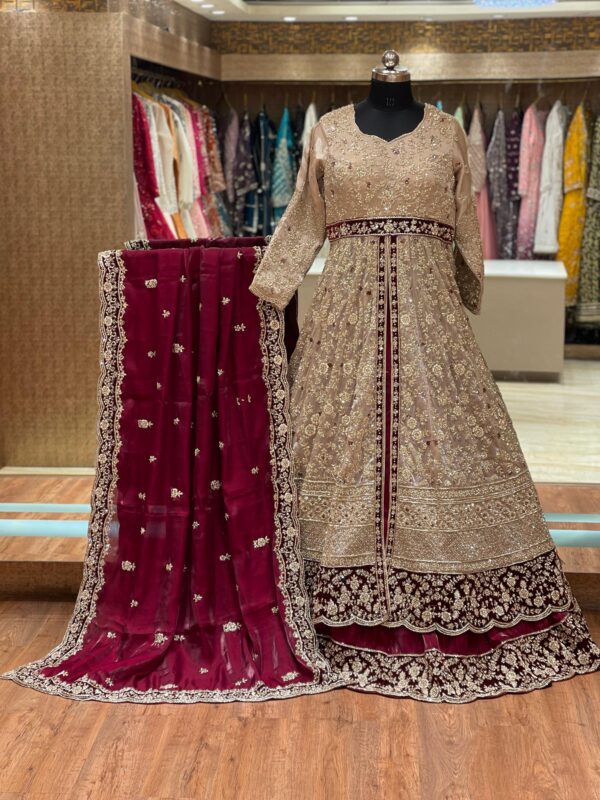 BRIDAL LONG KOTI SHARARA
