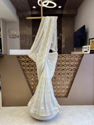 DESIGNER CREAM SAREE