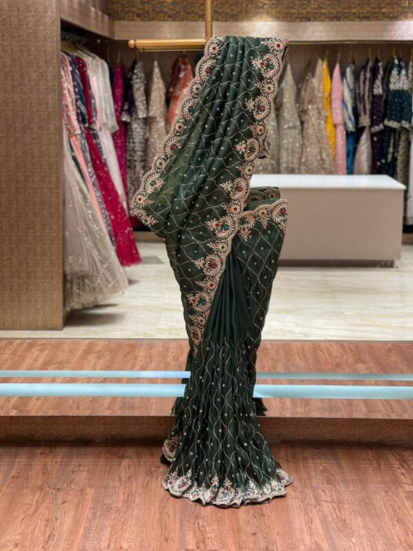 DARK GREEN SAREE
