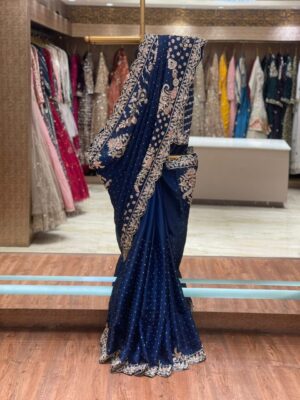 NAVY BLUE ZARDOZI SAREE