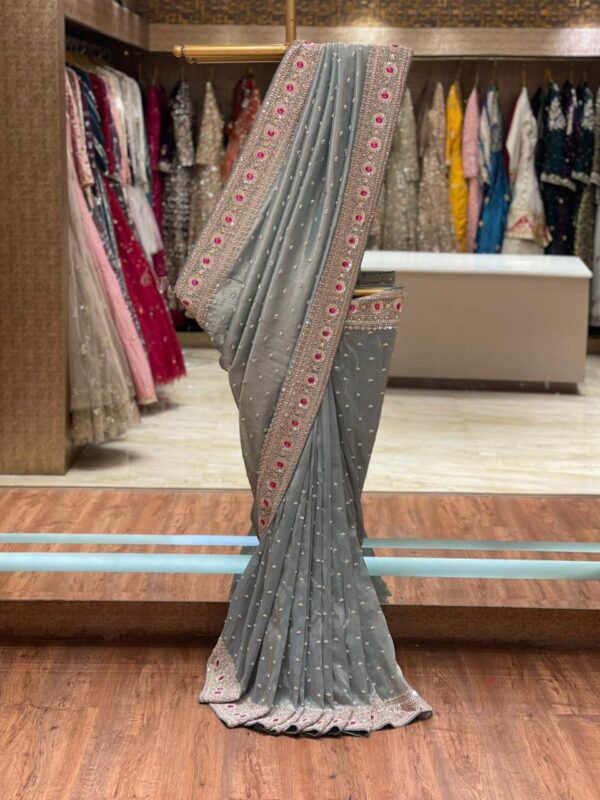 GREY FANCY SAREE