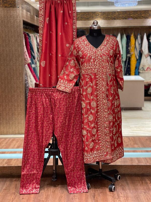 RED ANGRAKHA SUIT