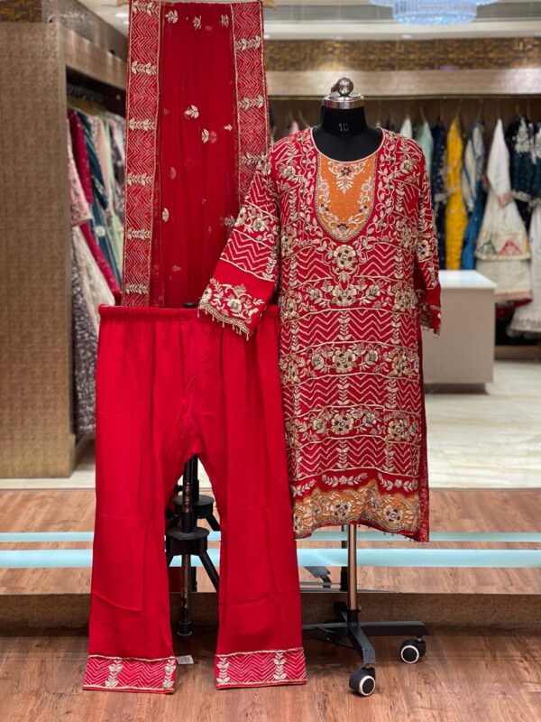 RED ZARDOZI SUIT
