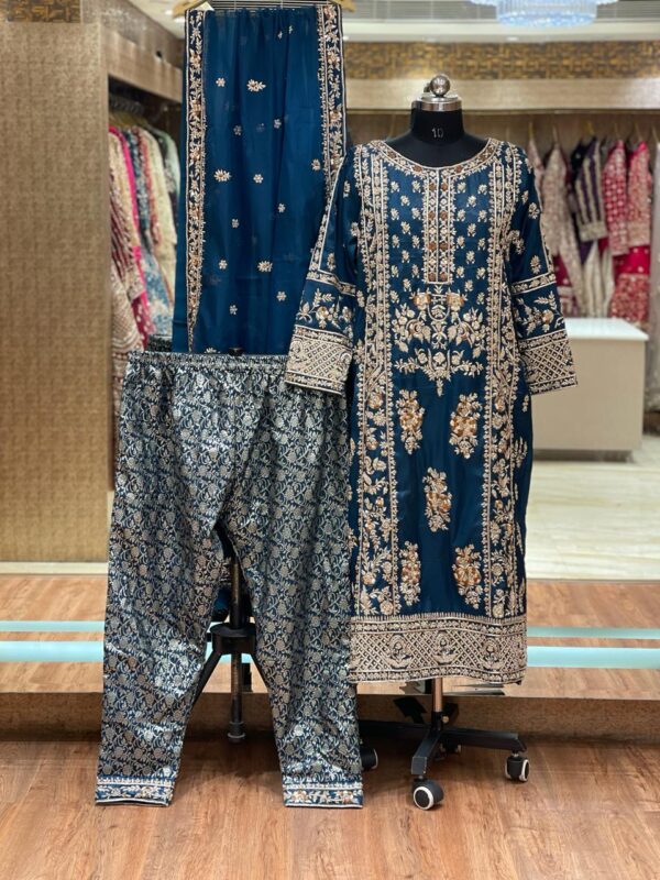 DEEP BLUE ZARDOZI SUIT