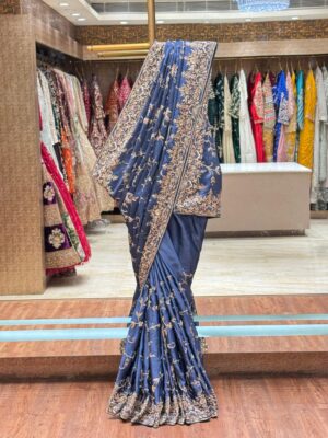 BLUE ZARDOZI SAREE
