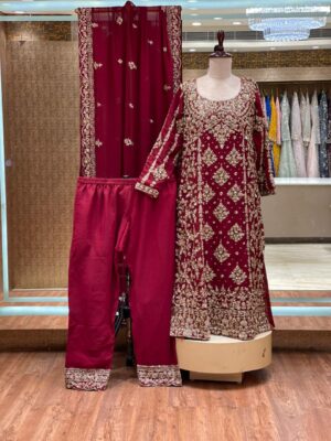 RICH MAROON ZARDOZI FORMAL