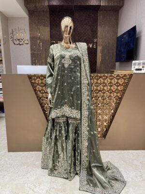IMG_7571 (1) OLIVE GREEN GHARARA