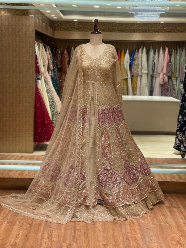 abe25a8a-d7dd-45da-b04b-b0badf065e20 GOLDEN LONG KOTI LEHENGA