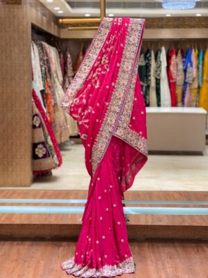 RANI PINK ZARDOZI SAREE