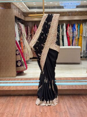 RICH BLACK ZARDOZI SAREE