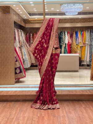 MAROON BANARASI SAREE